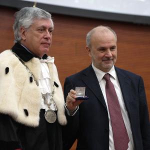 Il Rettore e il Ministro della salute On. Orazio Schillaci