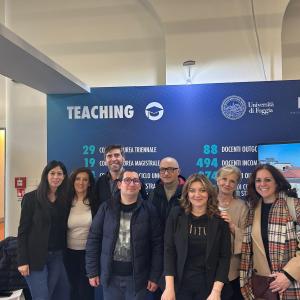 La delegazione dell’Università di Foggia presso lo stand dell’Ateneo a Didacta Italia 2026, Fortezza da Basso (Firenze)