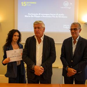 Cerimonia di consegna delle borse di studio in memoria di Mario De Filippo e Domenico Pio de Girolamo