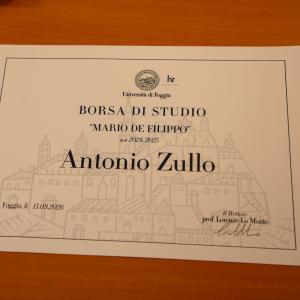 Cerimonia di consegna delle borse di studio in memoria di Mario De Filippo e Domenico Pio de Girolamo
