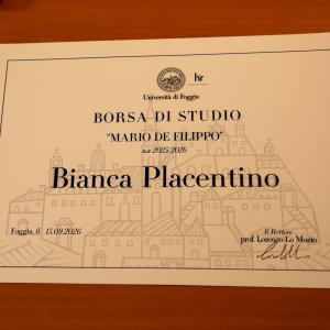 Cerimonia di consegna delle borse di studio in memoria di Mario De Filippo e Domenico Pio de Girolamo