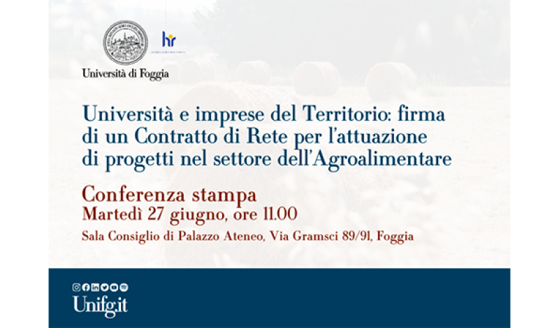 Università e imprese del territorio firma di un Contratto di Rete